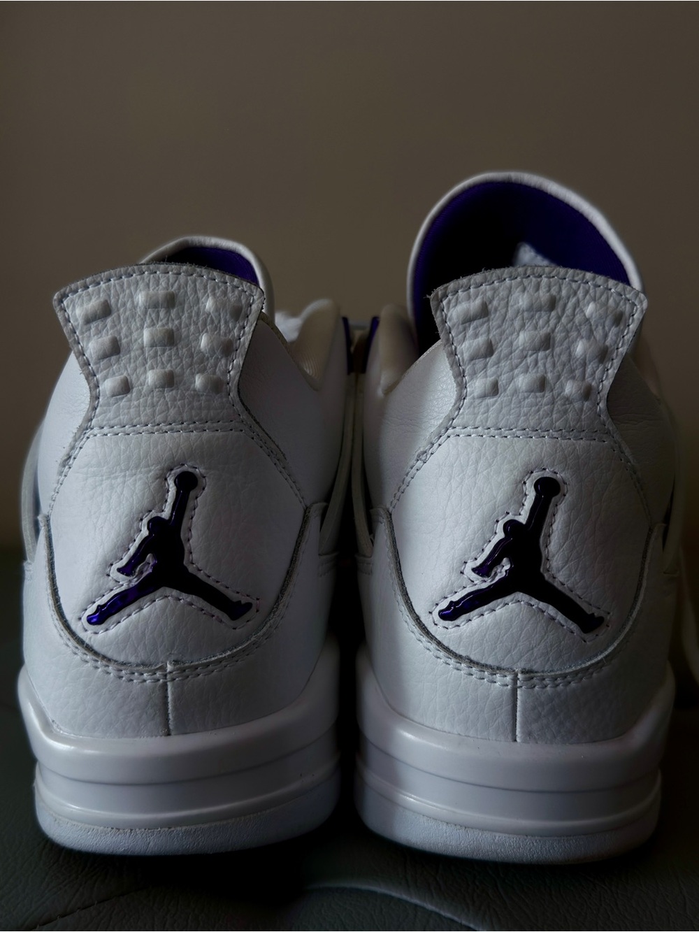 Jordan White Sneakers with Purple Accents - Picture 4 of 5